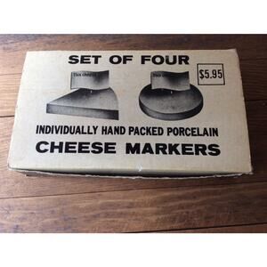 Cheeselover's International Vintage Set Of Four Porcelain Cheese Markers - Flags